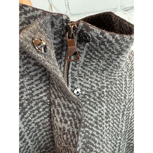 CARLISLE NEW YORK black gray stretch knit full zip high-low jacket blazer size M - Picture 4 of 10